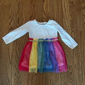 Hanna Andersson White and Rainbow Tutu Dress